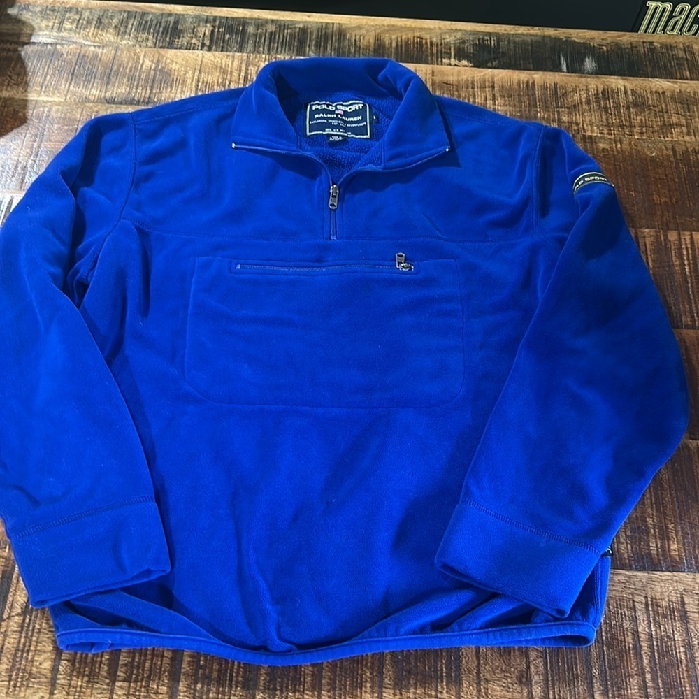VTG 00's Polo Sport Ralph Lauren Polartec Fleeces Quarter Zip Blue Sweatshirt L